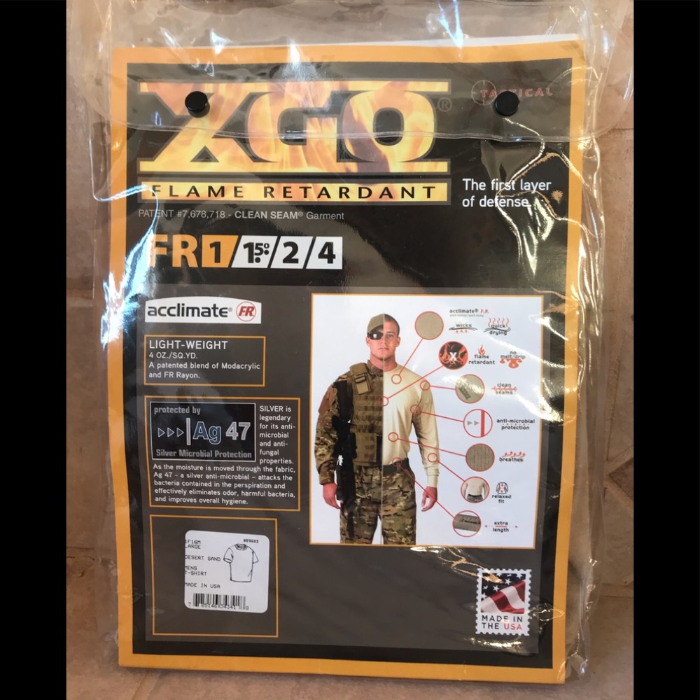 XGO Tactical FR1 Desert Sand Men T-SHIRT Large New